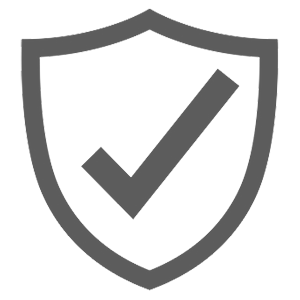 A shield icon with a checkmark
